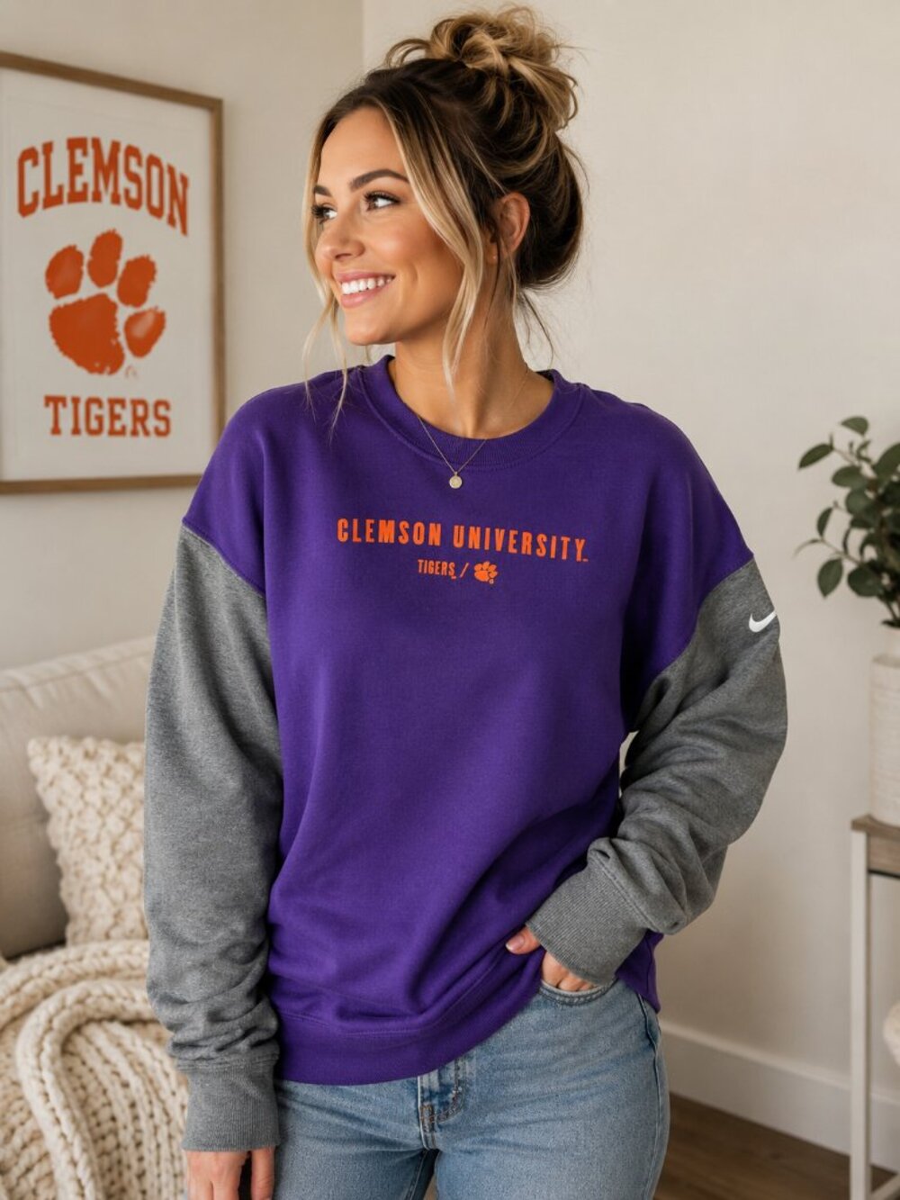 🐅🔥 Nike Clemson Tigers Crew Sweatshirt – NWT – Women's Medium – $49 🔥🐅